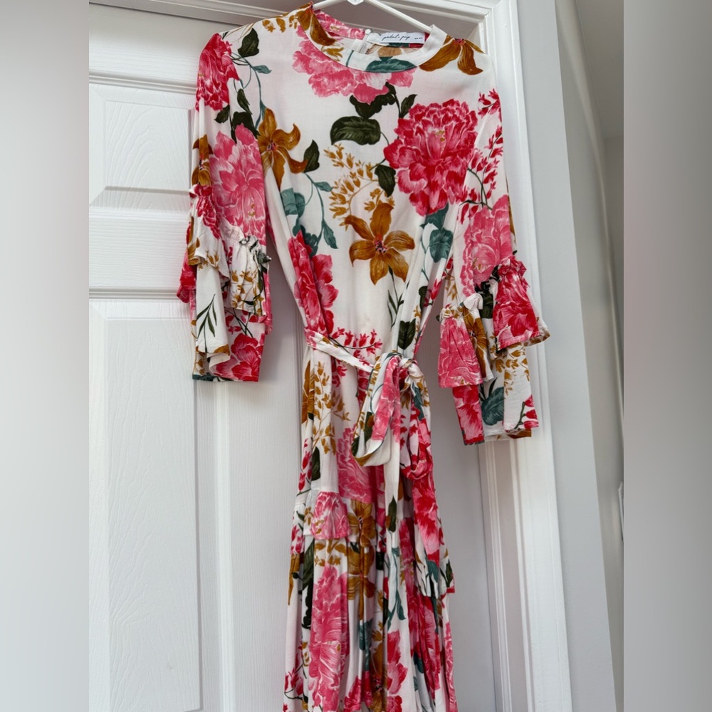 Gorgeous Petal & Pup Floral Dress - Pink and Green